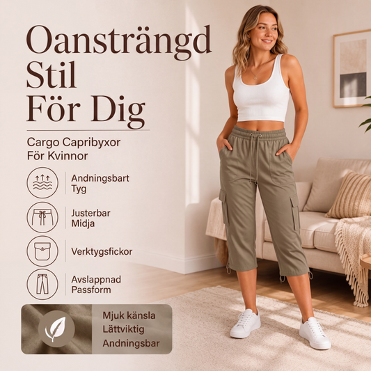 👩Kvinnliga lediga cargokapribyxor👖