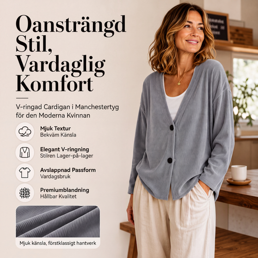 📢📢50 % rabatt!!!🎉✨Cordtröja för damer med V-ringning