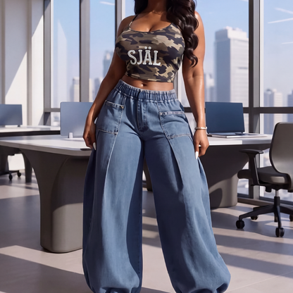 👖Damiga lösa haremsjeans