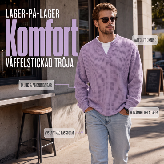 ⌛Tidsbegränsat erbjudande🛍️Vaffeltröja med flera lager för extra komfort