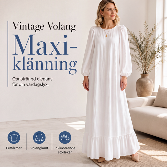 👗Långärmad maxiklänning med volangkant för kvinnor