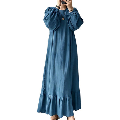 👗Långärmad maxiklänning med volangkant för kvinnor