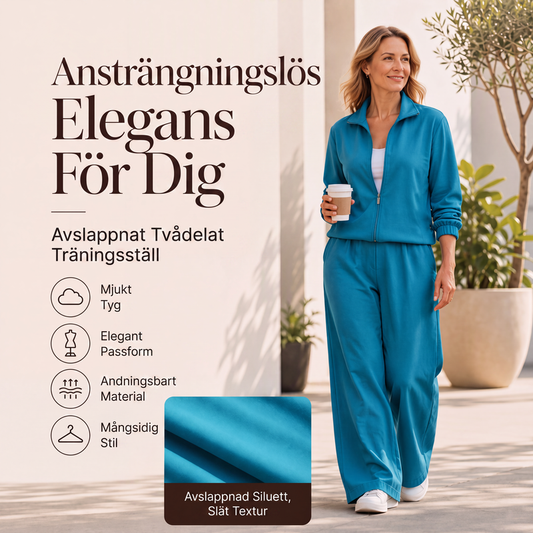 📢📢50 % rabatt!!!🎉✨Damset bestående av en kofta med dragkedja och vida byxor