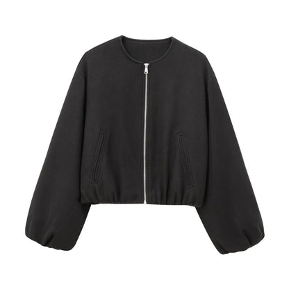 Kort jacka med dragkedja för damer i casual-stil