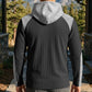 Herr ledig stickad färgblockad hoodie