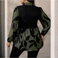 ❤️😍 Elegant blus med mönster — tvådelad effekt, ballongärmar, feminin silhuett ✨