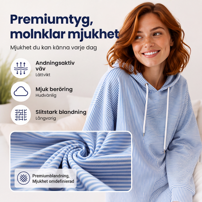 Randig patchwork-huvtröja för kvinnor