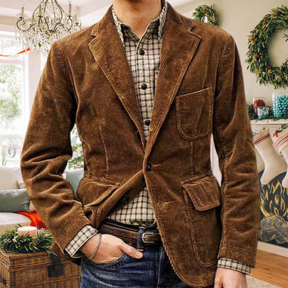 [varm present till honom] 🎁 Vinter Fleece Corduroy Blazer för män 🔥