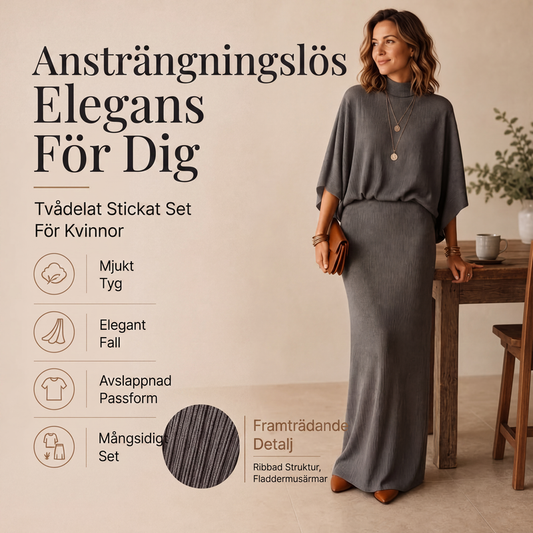 Set med batwingärmad topp och maxikjol för kvinnor