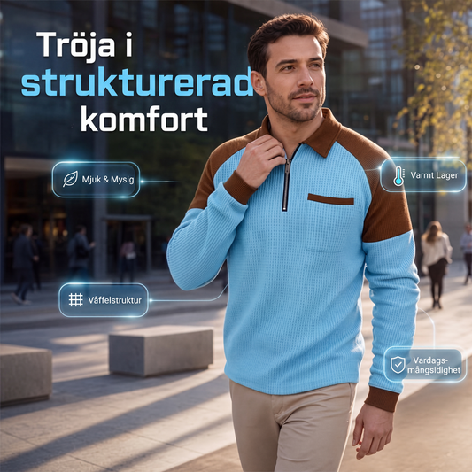 🧶 50 % rabatt | Strukturerad komfort och sportig stil – tröja med kvartslång dragkedja