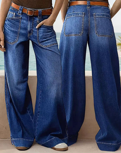 👖Nyhet – Het rea – 50 % rabatt🔥🥳Över 50 000 sålda!💥Jeans med hög midja och vida ben för damer