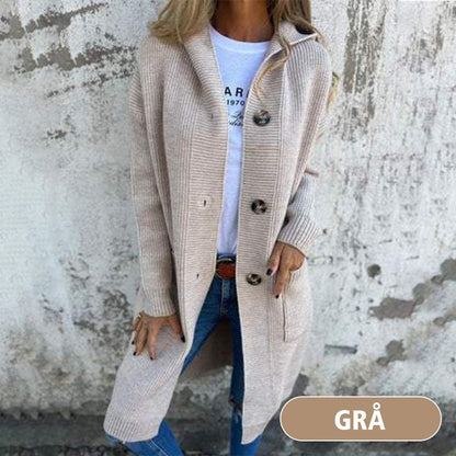 🍂Höstkampanj: 50 % rabatt💓Kofta med huva och knappar för damer