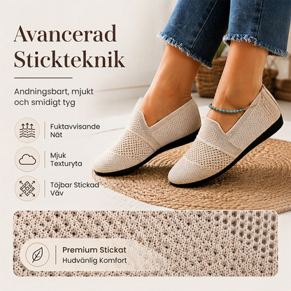 Andningsbara stickade platåskor för kvinnor