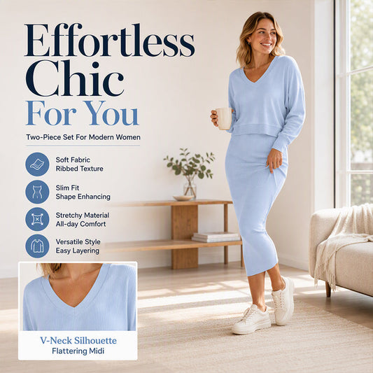 Set med off-shoulder-tröja och camisoleklänning för damer