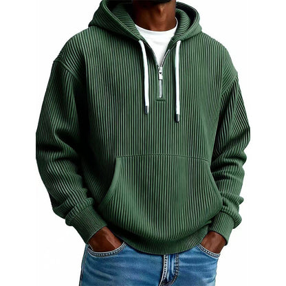 ⌛Tidsbegränsat erbjudande🛍️ Casual hoodie i corduroy med halv dragkedja för män