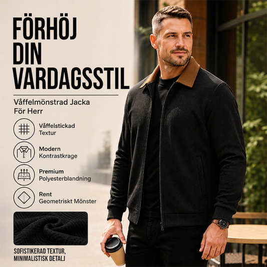 Kavaj med våffelstruktur och kavajslag för män, avslappnad stil