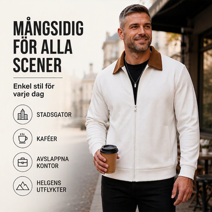 Kavaj med våffelstruktur och kavajslag för män, avslappnad stil