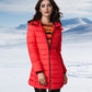 50% RABATT 🌟Varm, enfärgad vinterjacka med huva i bomull för kvinnor i medellängd