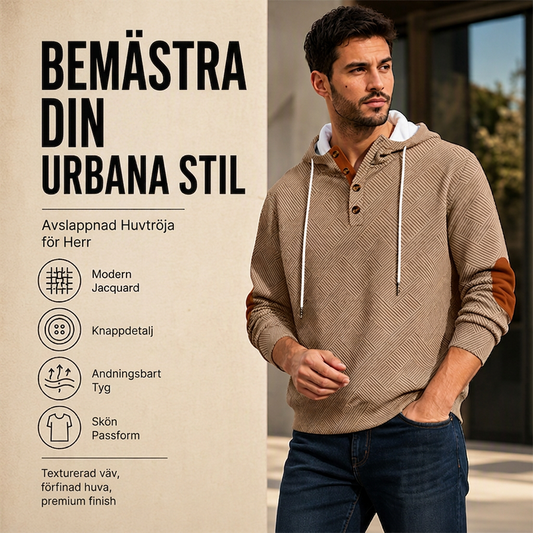 📢🎉50 % rabatt!!!🛍️✨Jacquard-hoodie för herrar för fritiden