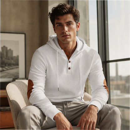 📢🎉50 % rabatt!!!🛍️✨Jacquard-hoodie för herrar för fritiden
