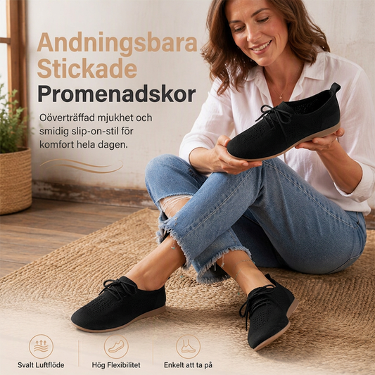 👟 Andningsbara damskor utan snörning – avslappnade platta skor med lätt komfort och mjuk passform ✨