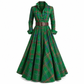 👗✨Vintage-klänning i rutmönster för kvinnor i stora storlekar, med oregelbunden nederkant och figursmickrande design
