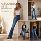 📢📢50 % rabatt!!! 🎉✨ Retro-jeans med hög midja för damer, i denim