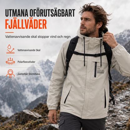 Herrars utomhusjacka med avtagbar huva