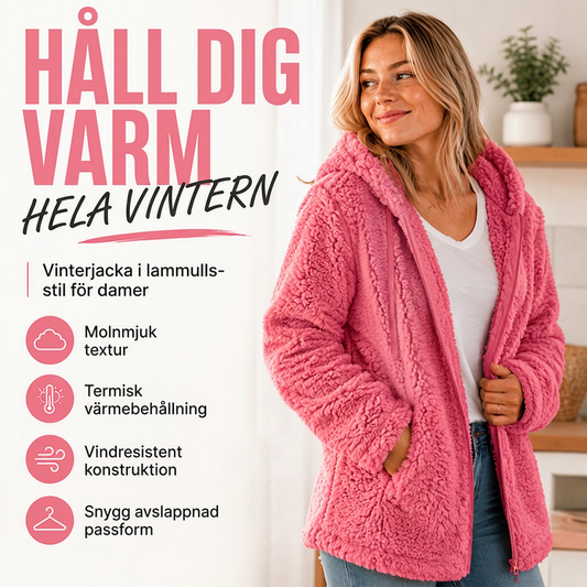 Luvtröja med dragkedja för kvinnor, luddig jacka