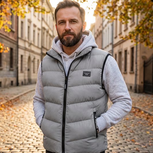 📢🎉50 % rabatt!!!🛍️✨Väst med ståkrage för herrar, vadderad