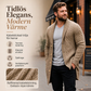 Kardigan i fläta stickning, medellång för män