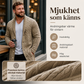 Kardigan i fläta stickning, medellång för män