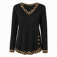 📢🎉50 % rabatt!!!🛍️✨Långärmad stickad topp med V-ringning för damer