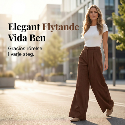 👖Damhögmidjade veckade bredbyxor