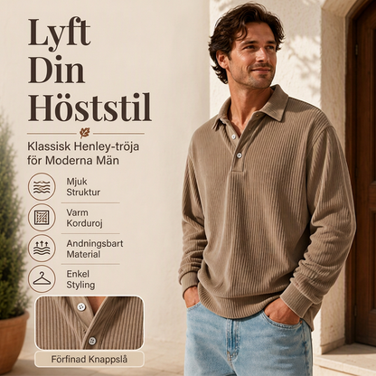 Långärmad topp i manchester i retrostil för män