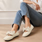 🌸 Ny kollektion – Platta damskor med fyrkantig tå 👠 Stickat tyg, elegant rosett och bekväm att ha på sig varje dag ✨