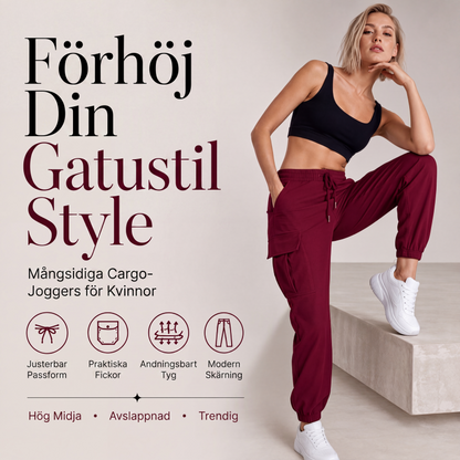 ⏰Sista dagen på rean – 50 % rabatt💃 Cargo-byxor för dam med dragsko i midjan – avslappnad funktionsstil med bekväm passform för vardagsbruk 👖