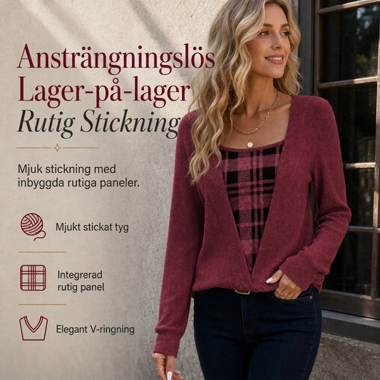 ✨ Nyhet – Rutig stickad damskjorta 👚 Lager-på-lager-look, mjuk stickning och stilfull, avslappnad stil 🌸