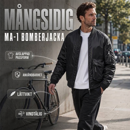 Mångsidig MA-1 bomberjacka för män – Tidlös, bekväm och stilren med mjuk premiumkvalitet 🧥✨