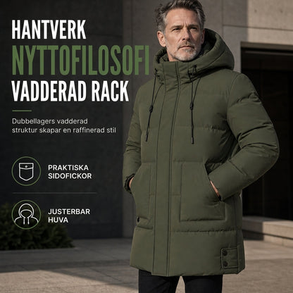 🔥Populär produkt! ✨Herrfritidsklädsel – halvlang, vadderad vinterrock med extra tjockt foder, varm ytterklädsel i stor storlek
