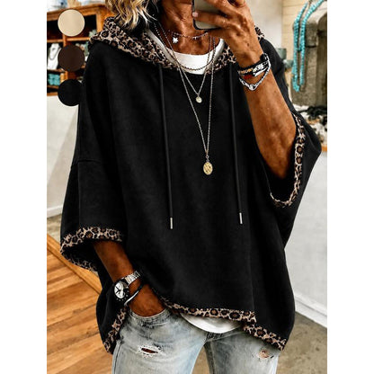 🐆 Nytt & trendigt ✨ Damhoodie med leopardmönster – Bekväm tröja med trendigt djurmönster