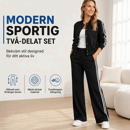✈️Fri frakt📢🎉50 % rabatt!!!🛍️✨Randigt, sportigt loungewear-set för damer