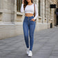 👖Damernas högmidjade skinny jeans med varmt foder