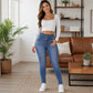 👖Damernas högmidjade skinny jeans med varmt foder