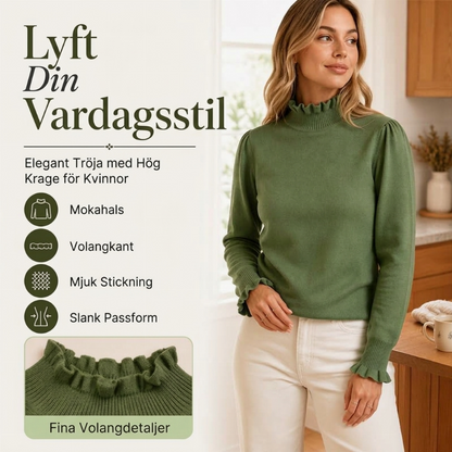 🔥 50 % RABATT UNDER BEGRÄNSAD TID! 👚 Elegant stickad topp för kvinnor med volanger – bekväm, feminin och sofistikerad ✨