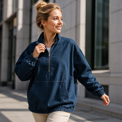 ✨ Casual-favorit 💙Jeansjacka för damer i avslappnad passform – ledig passform, tidlös stil och lätt att kombinera