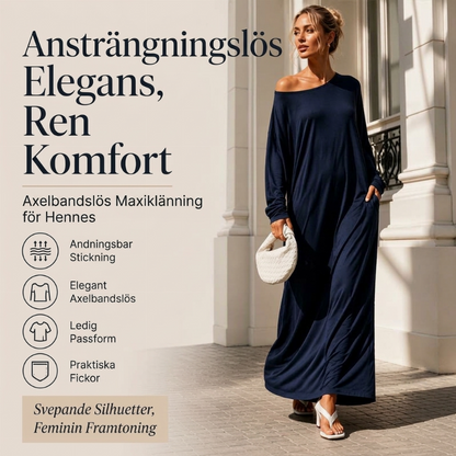 Kvinnors axelbandslös långärmad maxiklänning