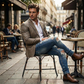 👖50 % RABATT!🔥Snygga, blekta skinny-jeans för män – Slim fit med avsmalnande passform, andningsbar bomull och trendiga slitna detaljer