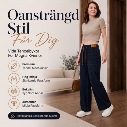 ✨ Casual-favorit 👖 Långa damjeans med dragsko – avslappnad passform, bekväma och modern denimlook