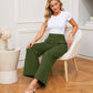 👖 Smickrande hög midja, bekvämt fall med vida ben | Casualbyxor för damer